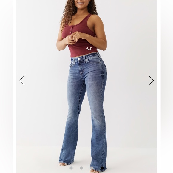 True Religion Joey Big 7 Flap Pocket Blue Faded Distressing - Picture 8 of 9